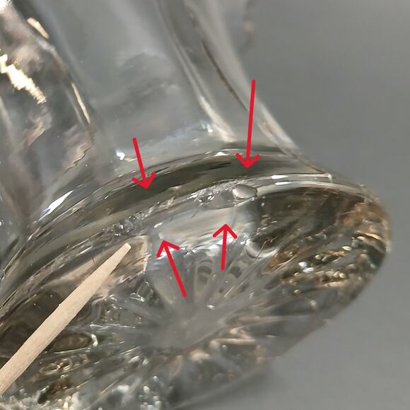 Small Clear Glass Vintage Wedding Bridal Basket Vase with Handle 6x3" *Imperfect - Picture 7 of 9